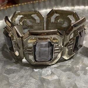 Elegant Silver and Black Geometric Bracelet